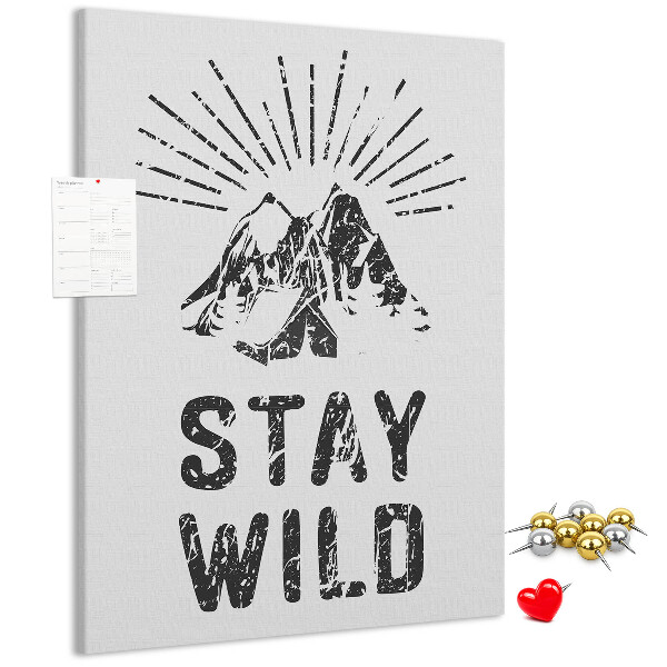 Memo cork board Mountains with sun rays in the background