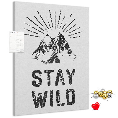 Memo cork board Mountains with sun rays in the background