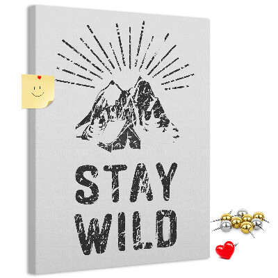 Memo cork board Mountains with sun rays in the background