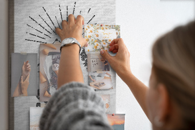 Memo cork board Mountains with sun rays in the background