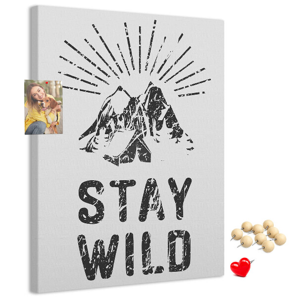 Memo cork board Mountains with sun rays in the background