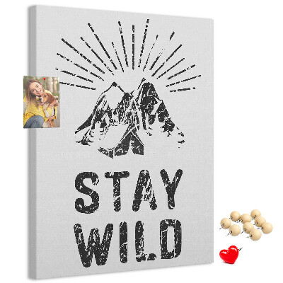 Memo cork board Mountains with sun rays in the background