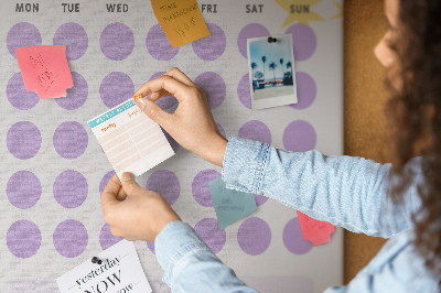 Pin board Monthly planner with colored dots