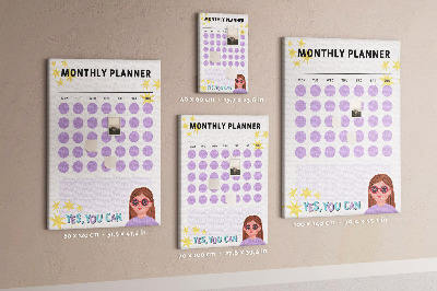Pin board Monthly planner with colored dots
