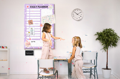Memo cork board Daily planner in pastel colors