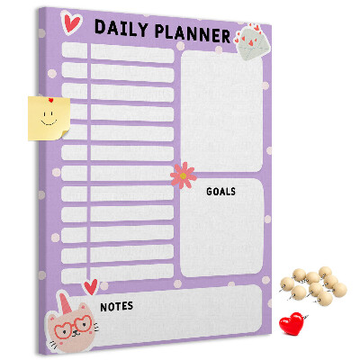 Memo cork board Daily planner in pastel colors
