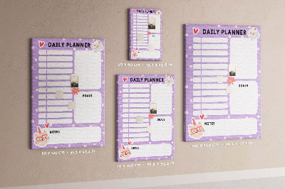 Memo cork board Daily planner in pastel colors