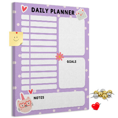 Memo cork board Daily planner in pastel colors