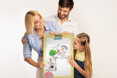 Pin board Notebook with hearts and a cup