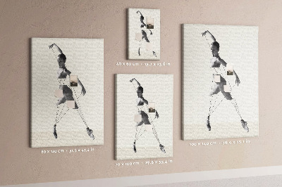 Wall cork memo board Dancing in a network of invisible threads