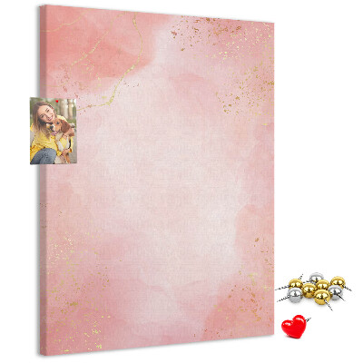 Memo cork board A delicate pink background with gold accents