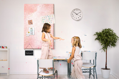 Memo cork board A delicate pink background with gold accents
