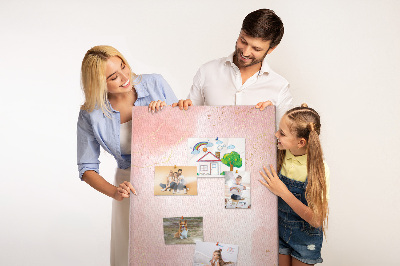 Memo cork board A delicate pink background with gold accents