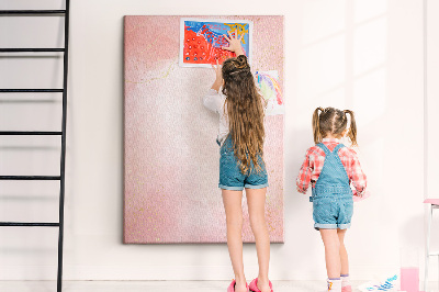 Memo cork board A delicate pink background with gold accents
