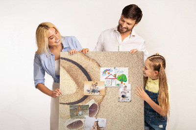 Pin board Summer beach accessories in the sand