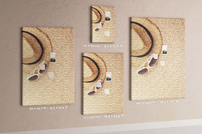 Pin board Summer beach accessories in the sand