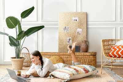 Wall cork memo board Delicate leaf pattern in the sand