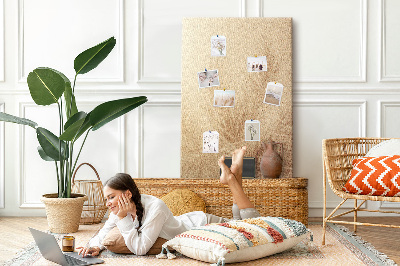 Wall cork memo board Delicate leaf pattern in the sand