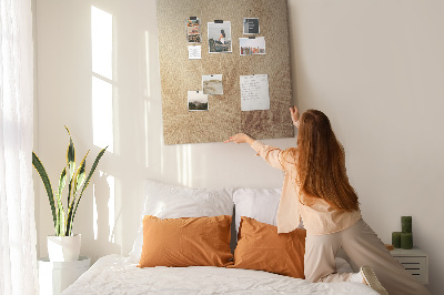 Wall cork memo board Delicate leaf pattern in the sand