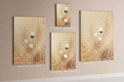 Wall cork memo board Delicate leaf pattern in the sand