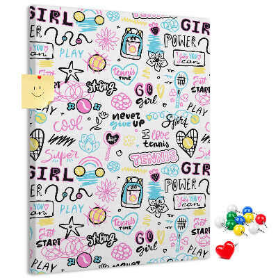 Memo cork board Sports energy and girl power