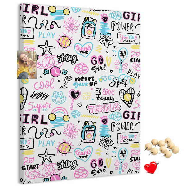 Memo cork board Sports energy and girl power