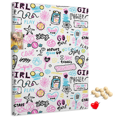 Memo cork board Sports energy and girl power