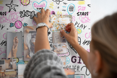 Memo cork board Sports energy and girl power