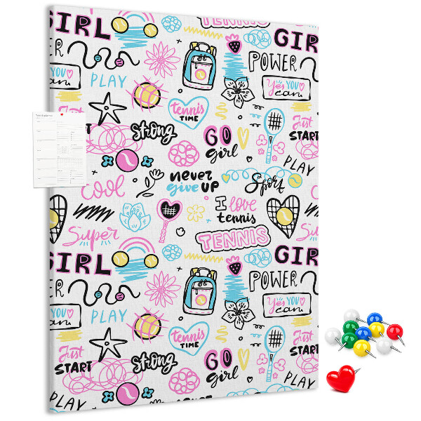 Memo cork board Sports energy and girl power