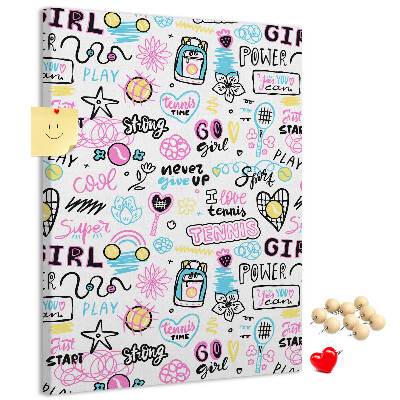 Memo cork board Sports energy and girl power