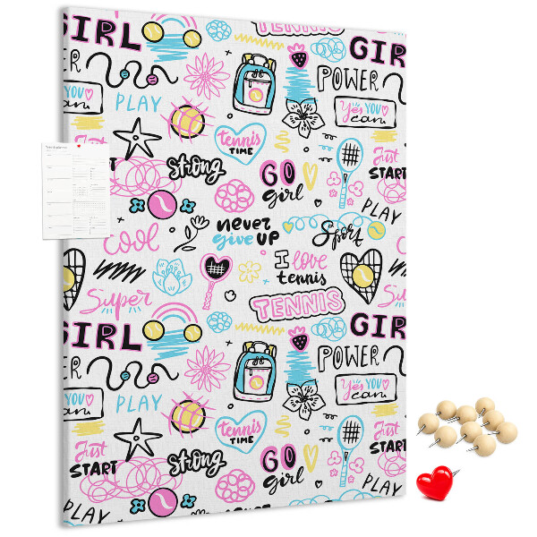 Memo cork board Sports energy and girl power