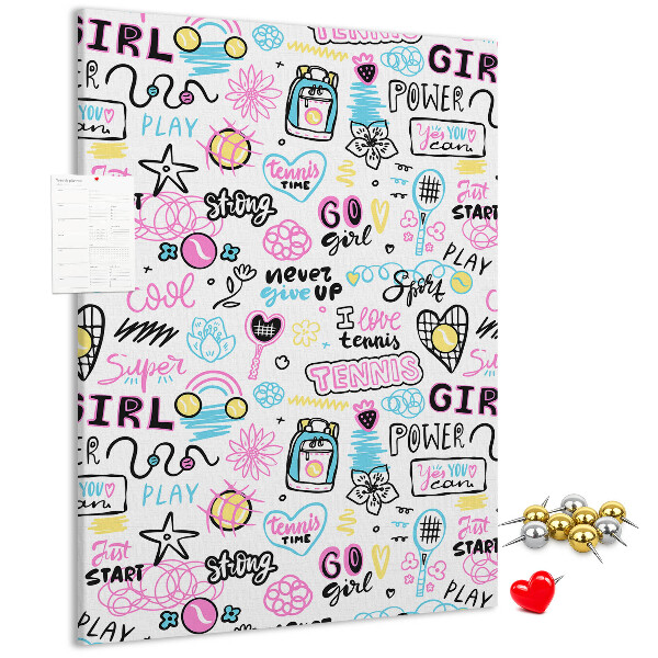 Memo cork board Sports energy and girl power