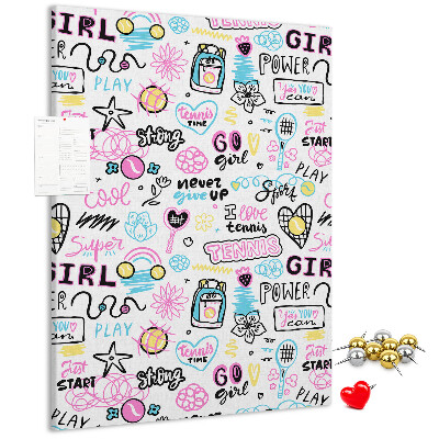 Memo cork board Sports energy and girl power