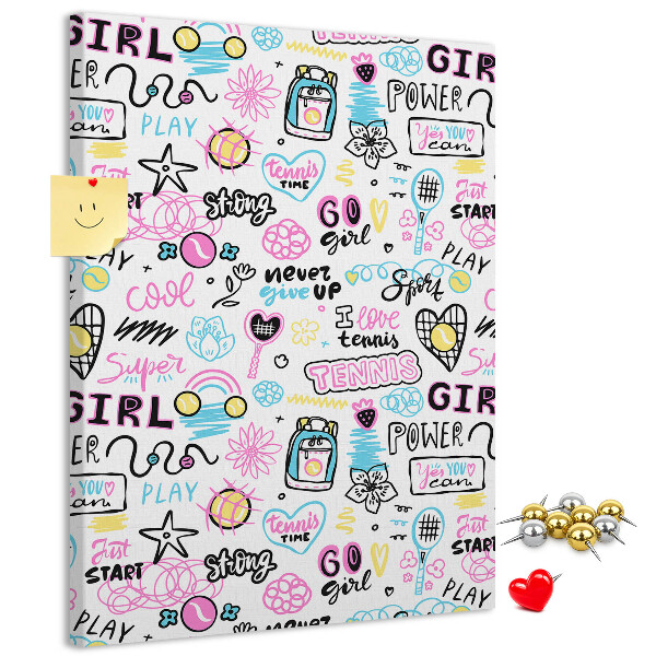 Memo cork board Sports energy and girl power