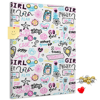Memo cork board Sports energy and girl power
