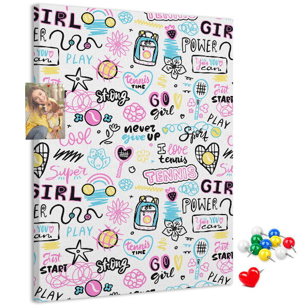Memo cork board Sports energy and girl power