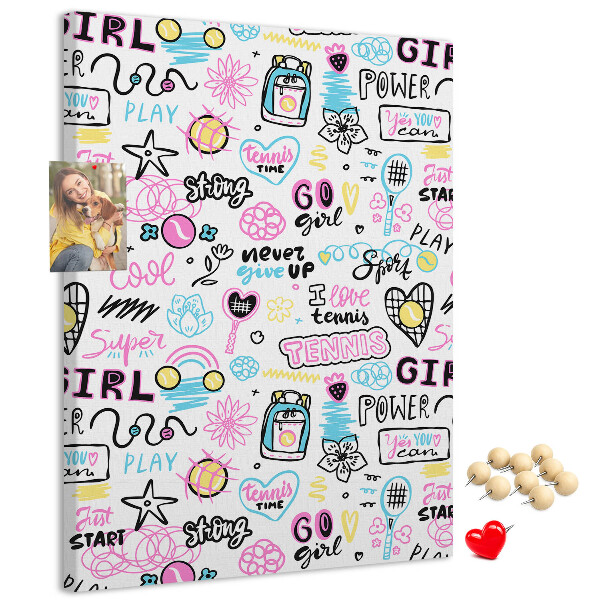 Memo cork board Sports energy and girl power