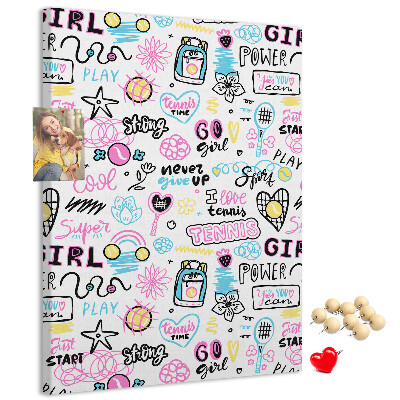 Memo cork board Sports energy and girl power