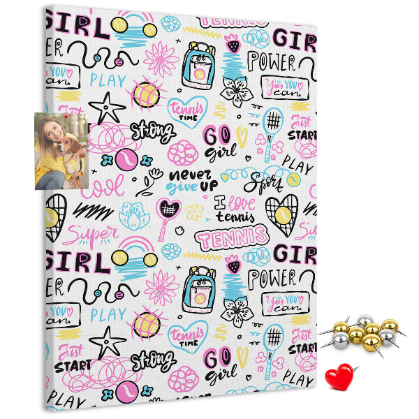 Memo cork board Sports energy and girl power