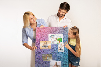 Cork notice board Gradient pattern in shades of pink and purple