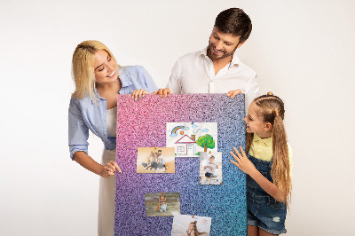 Cork notice board Gradient pattern in shades of pink and purple