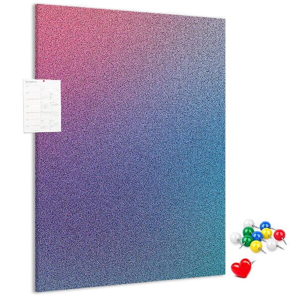 Cork notice board Gradient pattern in shades of pink and purple