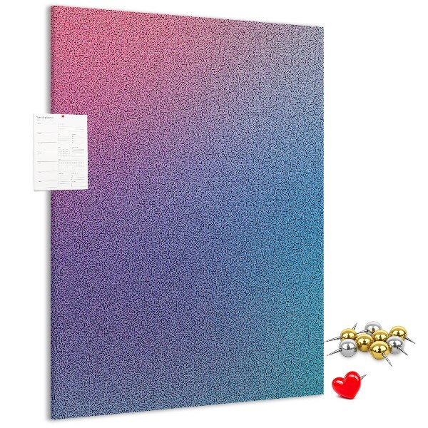 Cork notice board Gradient pattern in shades of pink and purple