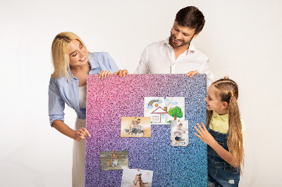 Cork notice board Gradient pattern in shades of pink and purple