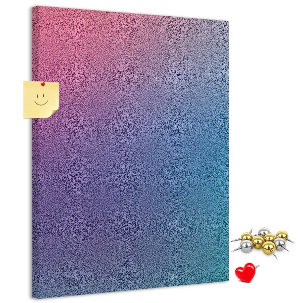 Cork notice board Gradient pattern in shades of pink and purple