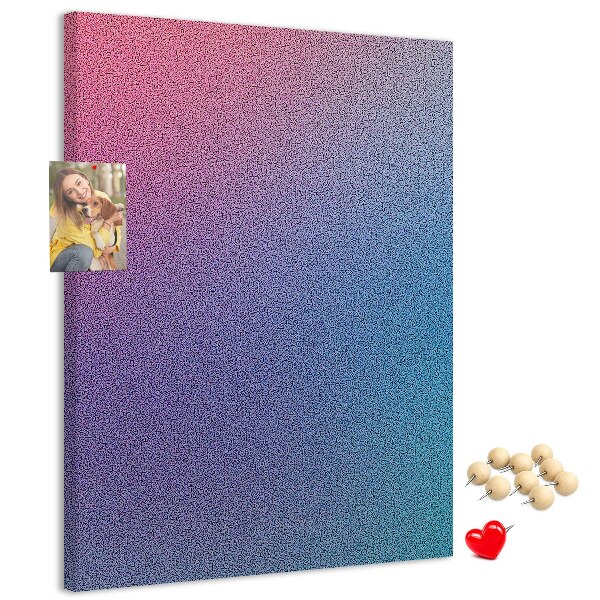 Cork notice board Gradient pattern in shades of pink and purple