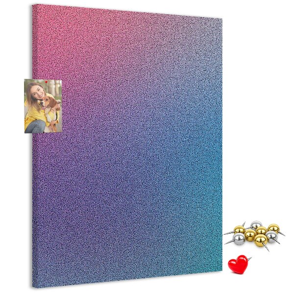 Cork notice board Gradient pattern in shades of pink and purple