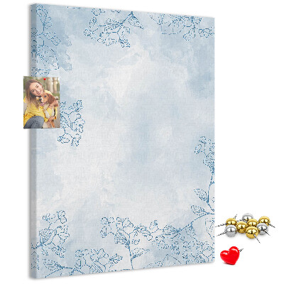 Pin board Delicate blue flowers on a watercolor background