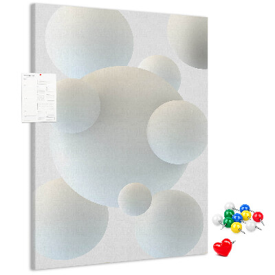 Wall cork memo board Abstract white balls on the background