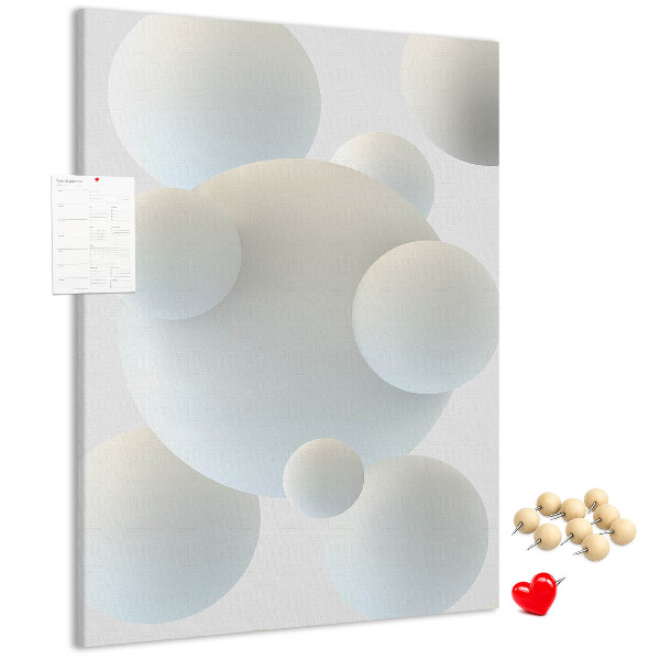 Wall cork memo board Abstract white balls on the background